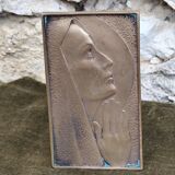 Bronze plaque of the Virgin Mary by Max Le Verrier