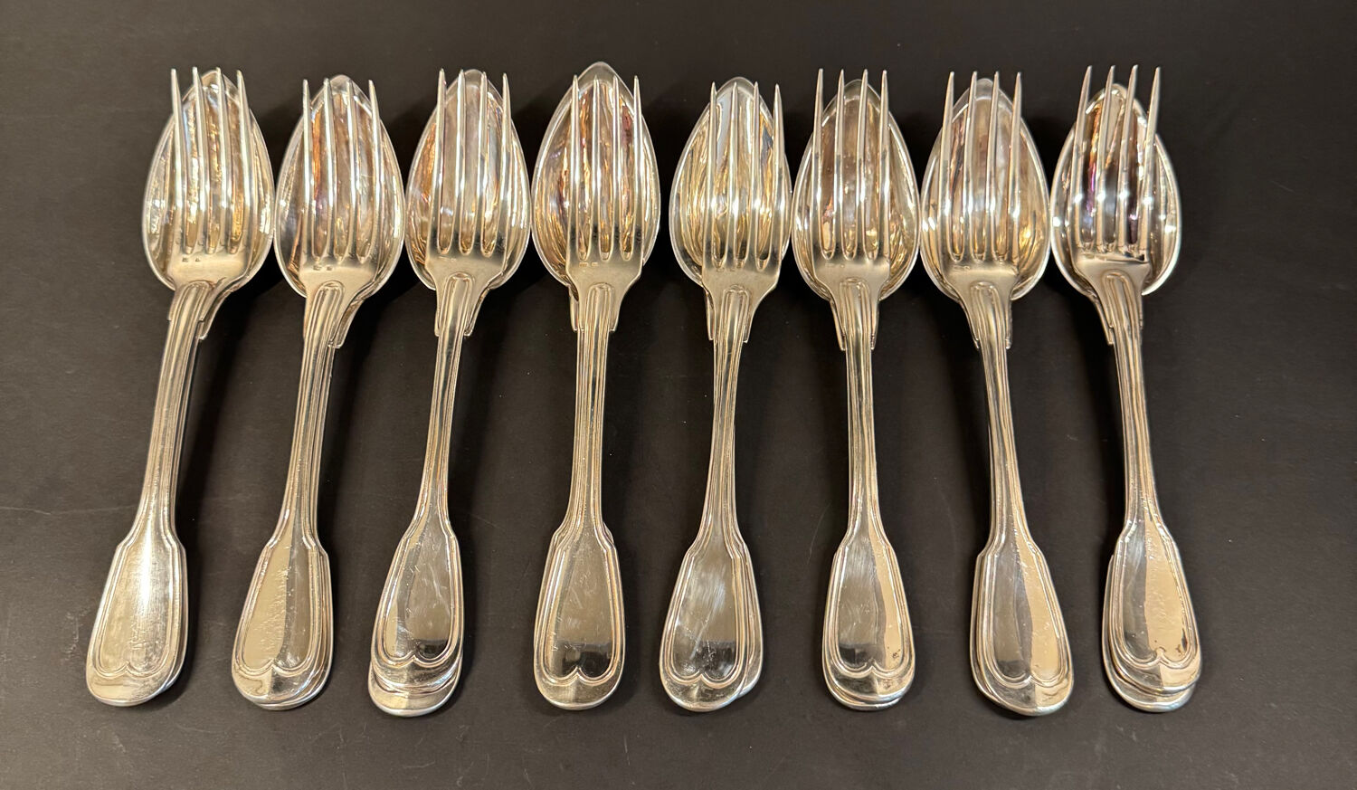 Set of 16 silver-plated cutlery pieces by Christofle and J Cassés&cie