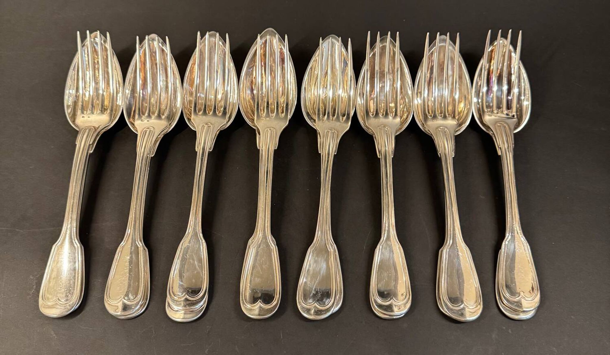 Set of 16 silver-plated cutlery pieces by Christofle and J Cassés&cie