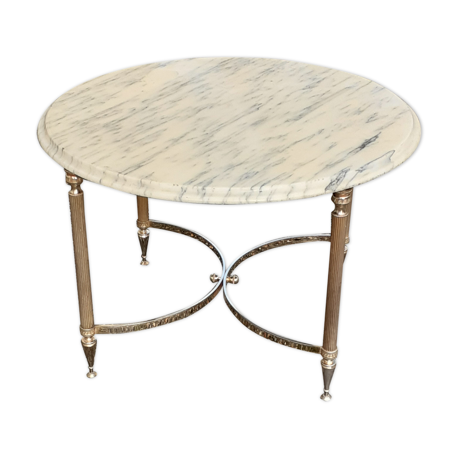 Marble coffee table and gold metal style louis XVI vintage xxeme