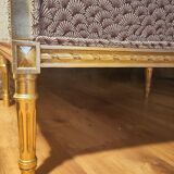 Louis XVI style gilded armchair