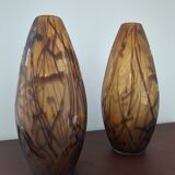 Duo art deco vases signed joma 1940s