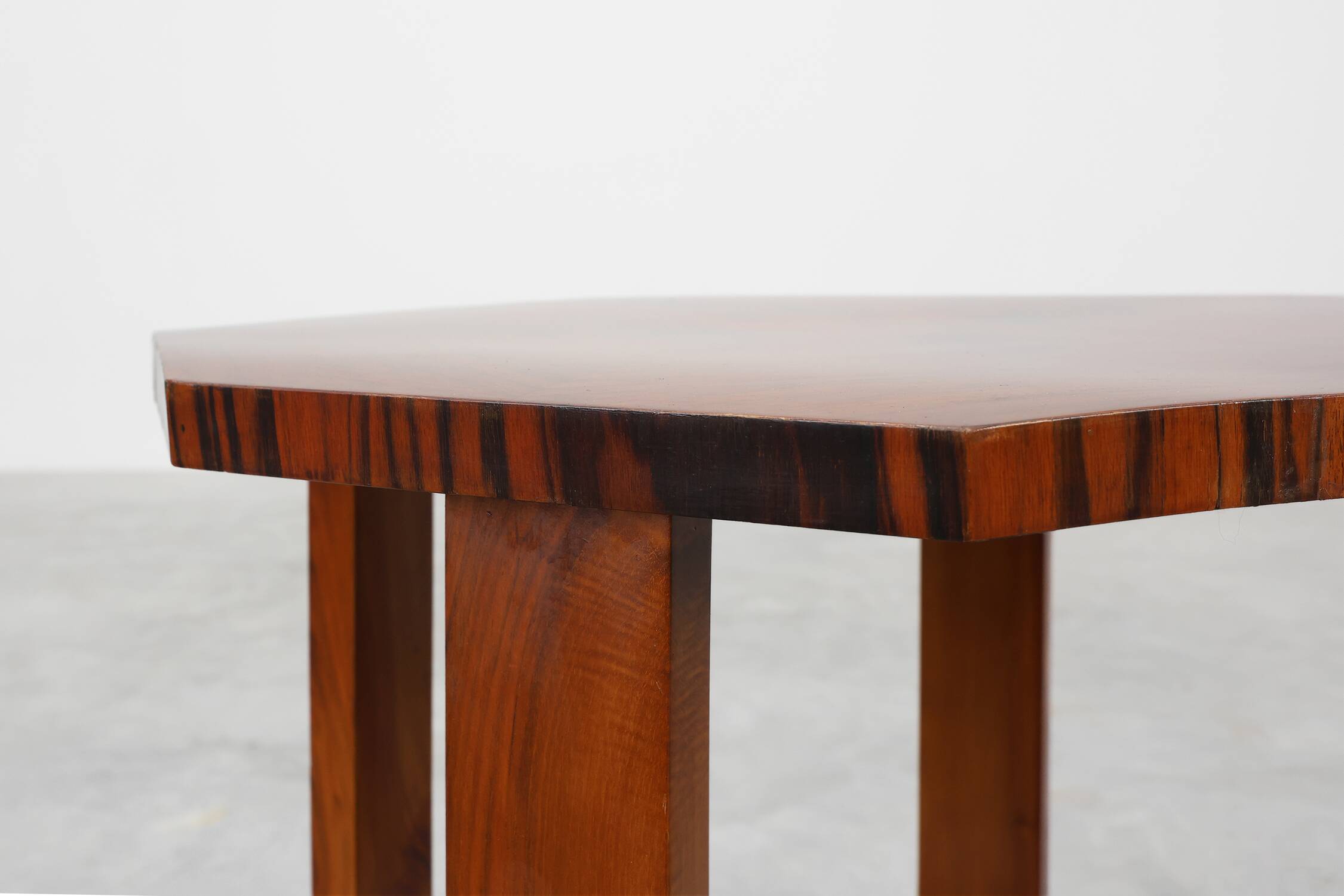 Octagonal Art Deco side or coffee table in wood, France 1920s