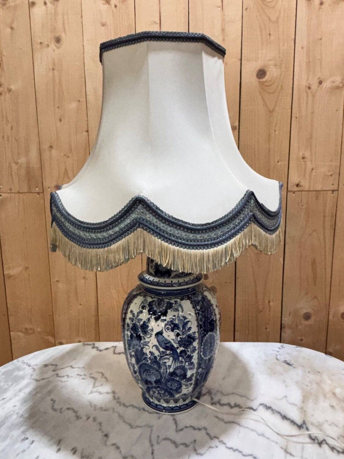 Delft lamp in blue and white earthenware - height 80 cm