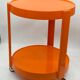Desserte roulante vintage / design / plastique orange ,
