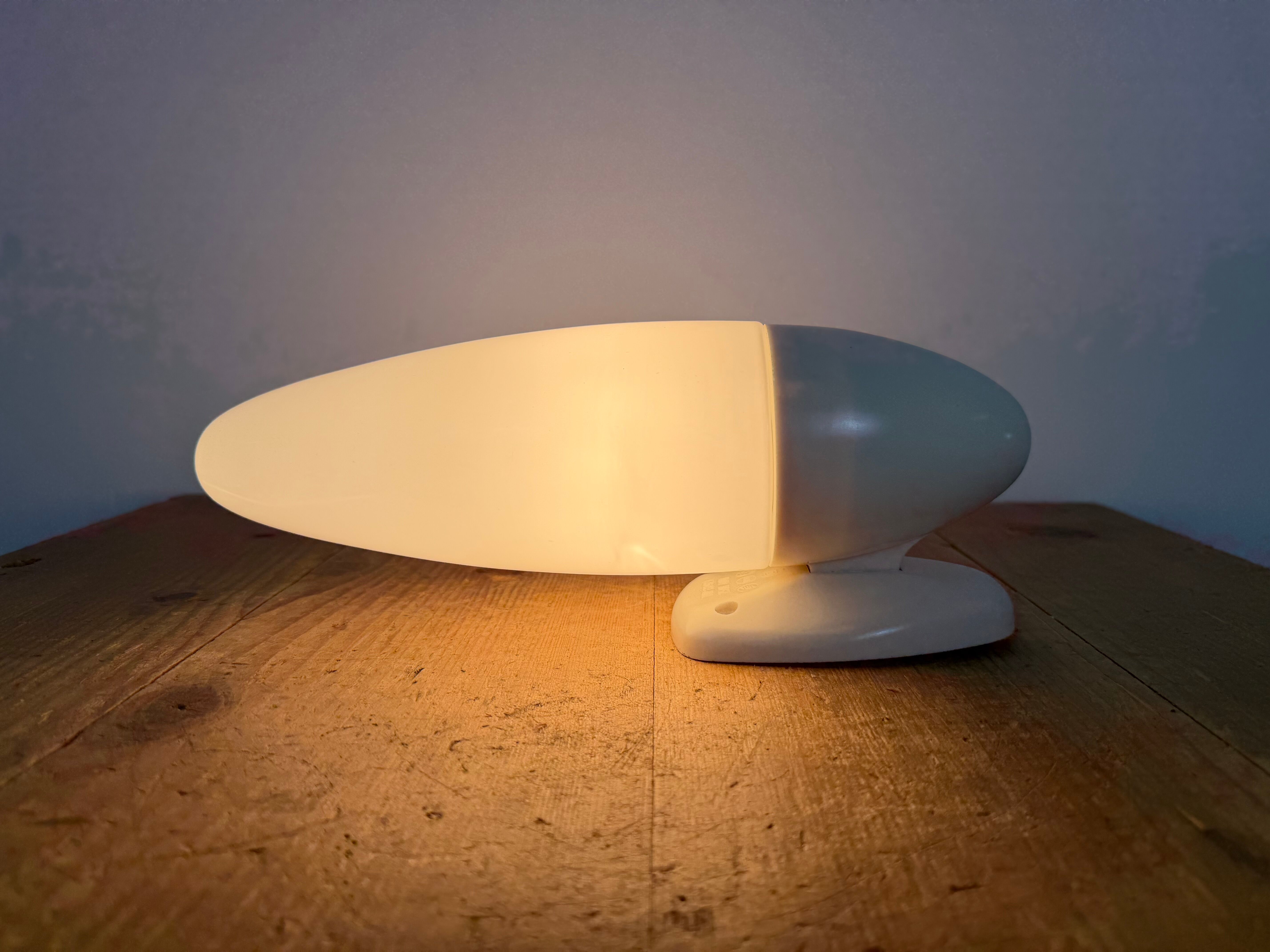 Industrial White Bakelite Wall Light with Milk Glass, 1950s