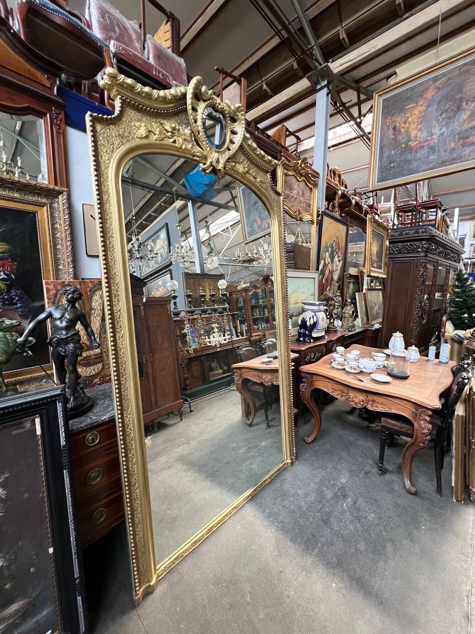 Large antique castle mirror