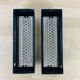 Pair of molded glass and metal wall lights from the 1950s