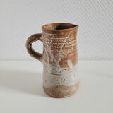 Glazed stoneware pitcher