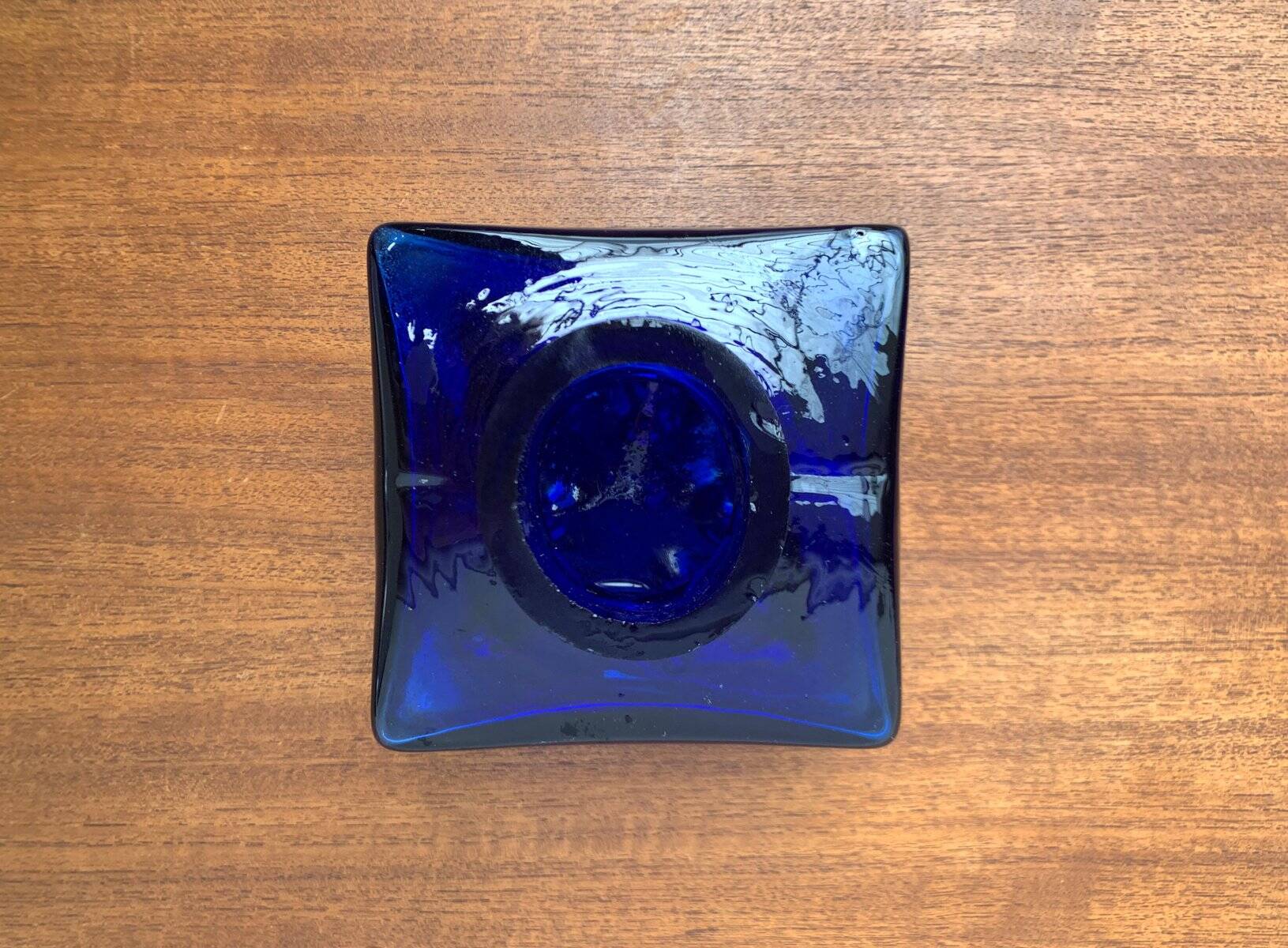 Scandinavian mid-century block glass vase, 1960s