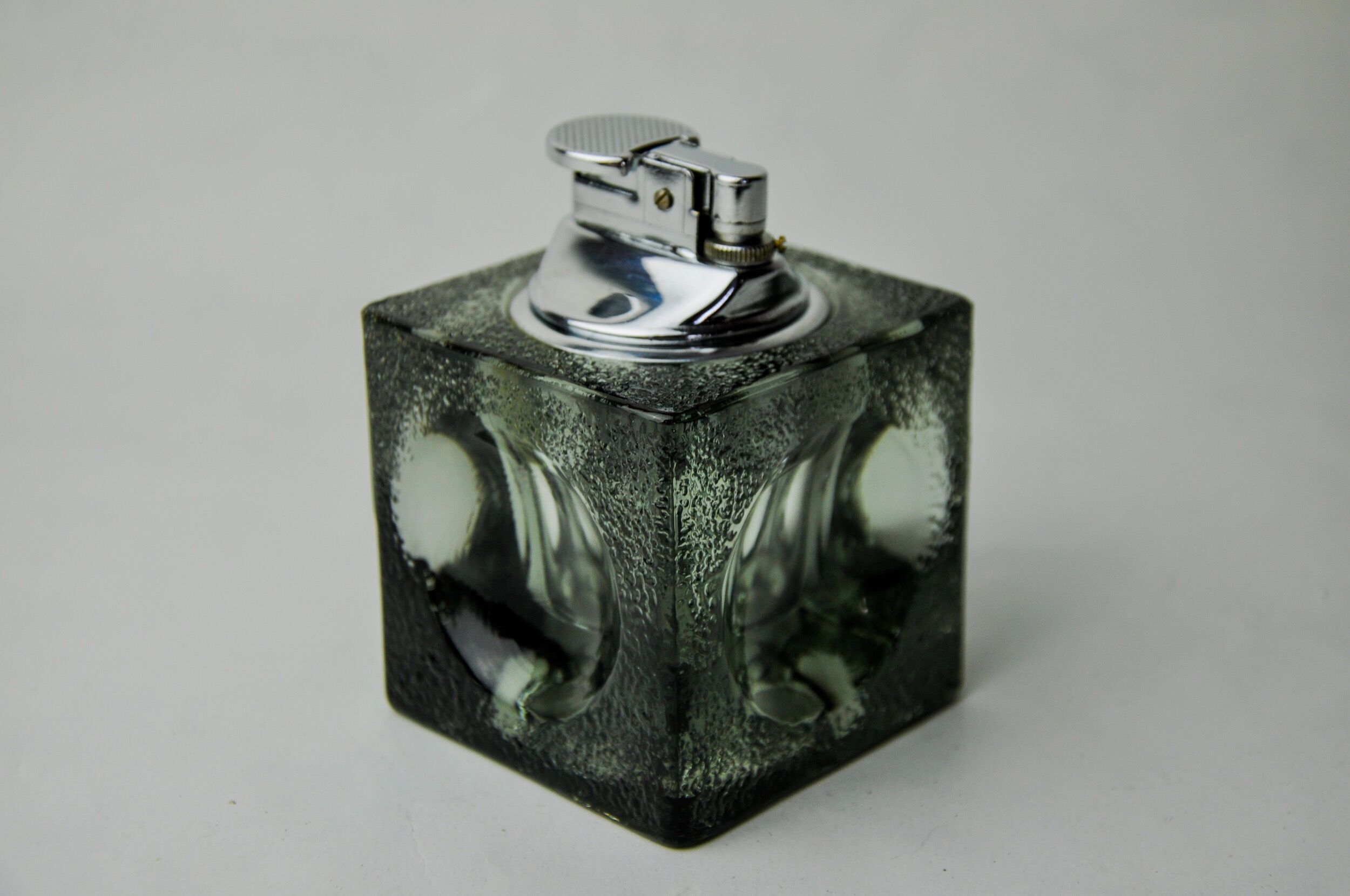 Black ice lighter by Antonio Imperatore, murano glass, Italy, 1970