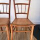 Set of 3 Luterma bistro chairs in beech wood effect canning 40s
