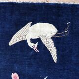 Antique 1890s Chinese Peking rug with crane design 95cm x 152cm