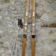 Pair of Skis Rossignol vintage in Hickory with his sticks in dural - 40-50 years