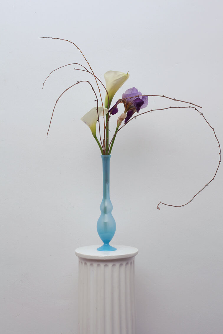 Vase soliflore blue glass