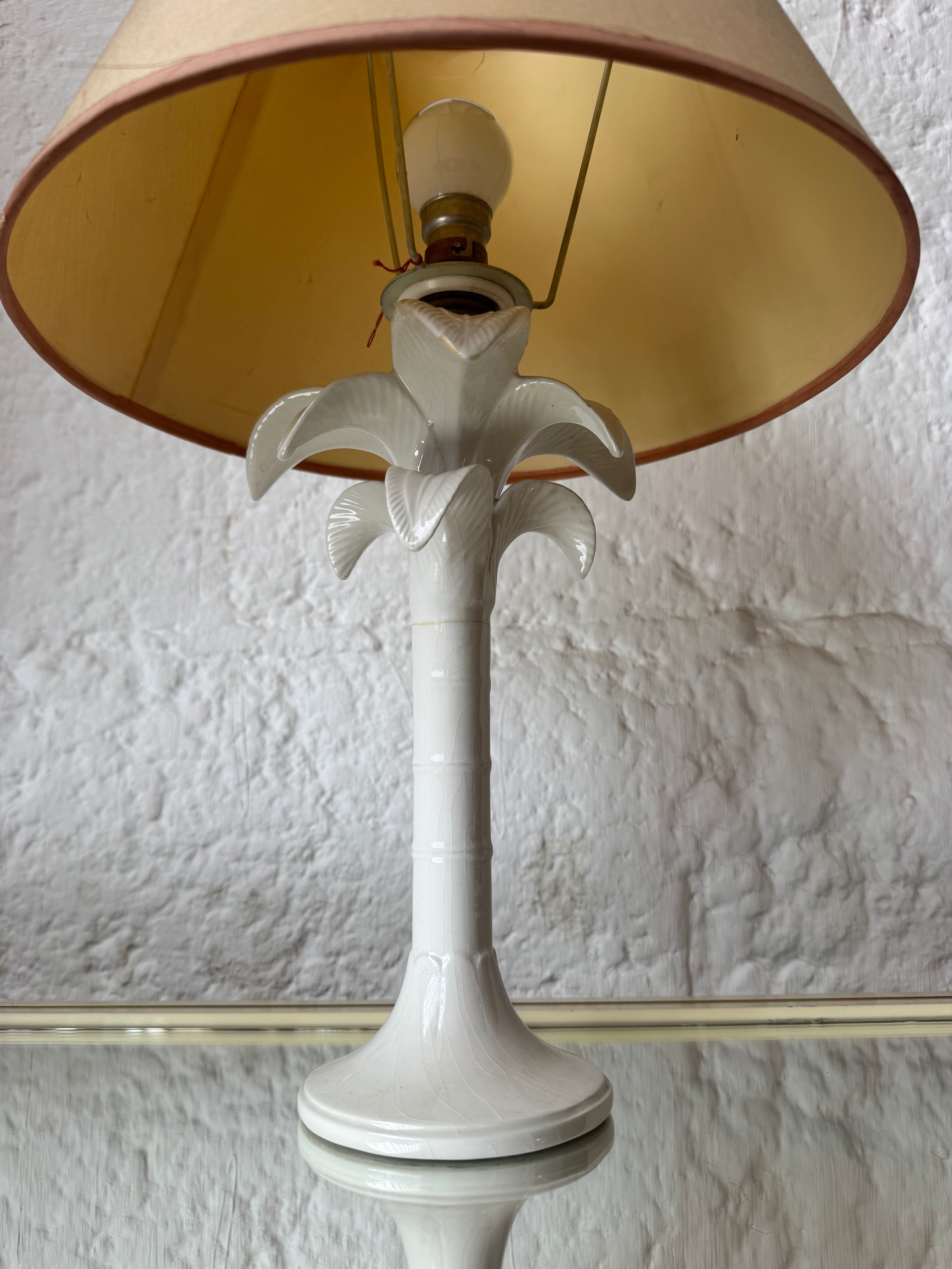 Ceramic palm tree lamp Tommaso Barbi 1960s