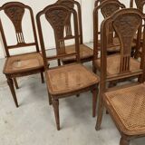 10 chaises Art Déco en noyer massif, XXème siècle