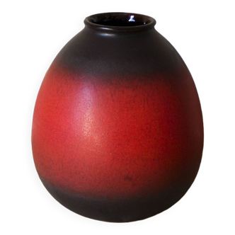 Vase en céramique West Germany rouge et noir