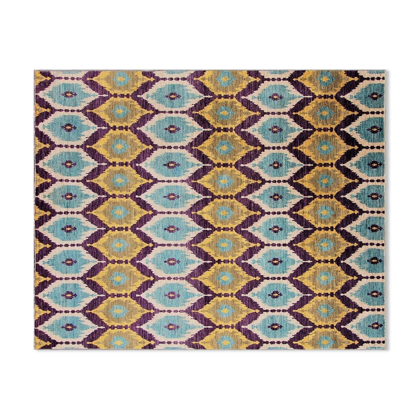 Knotted design rug wool 236 x 188 cm