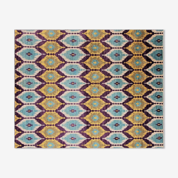 Knotted design rug wool 236 x 188 cm