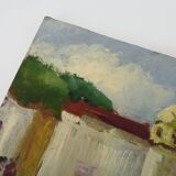 Oil on wood by Riccardo Capone Church 50s 60s