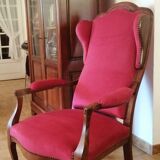Louis Philippe style armchair with ears and wheels