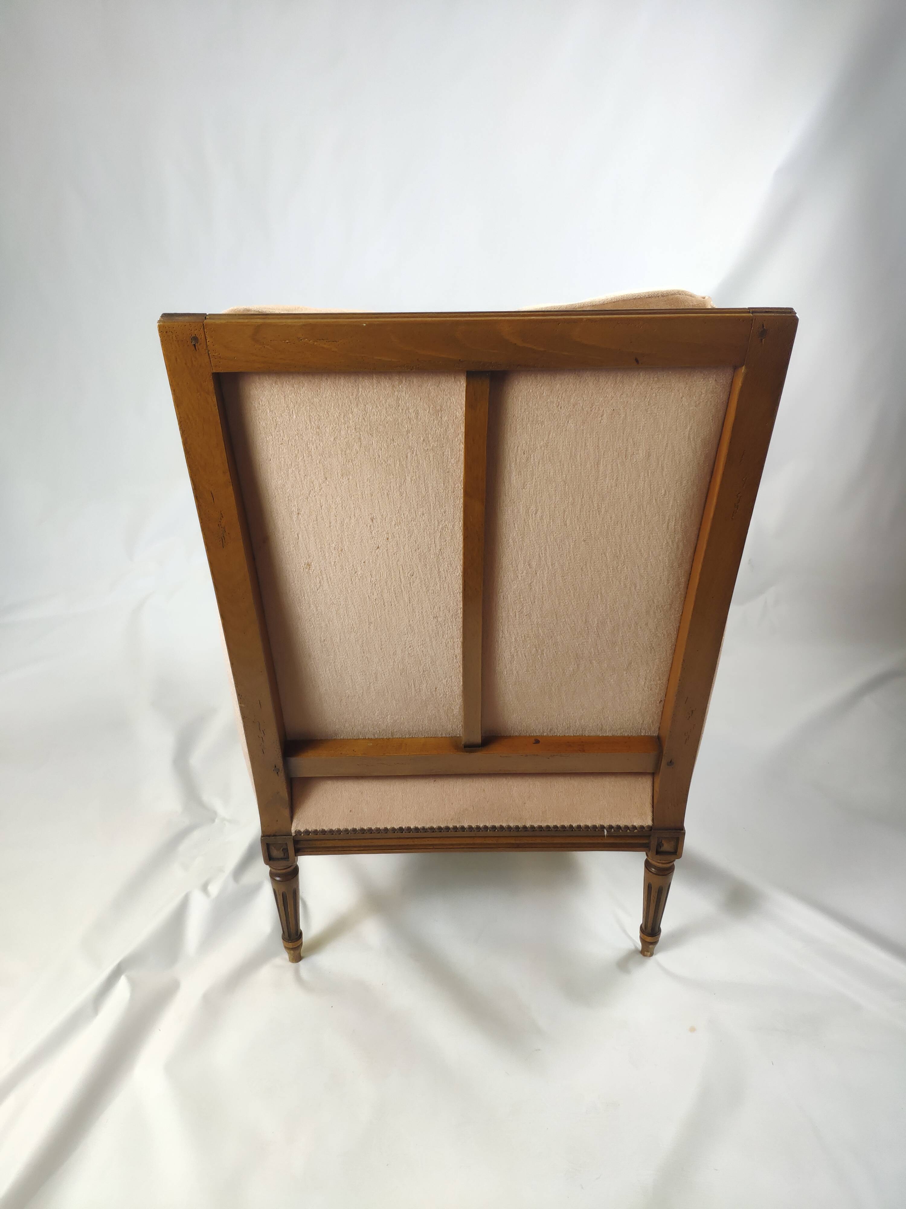 Louis XVI style armchair and pouf