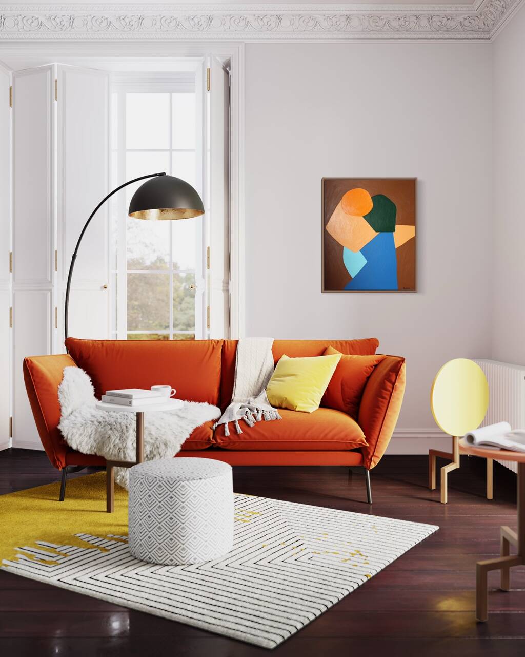 Come closer minimalist painting couple