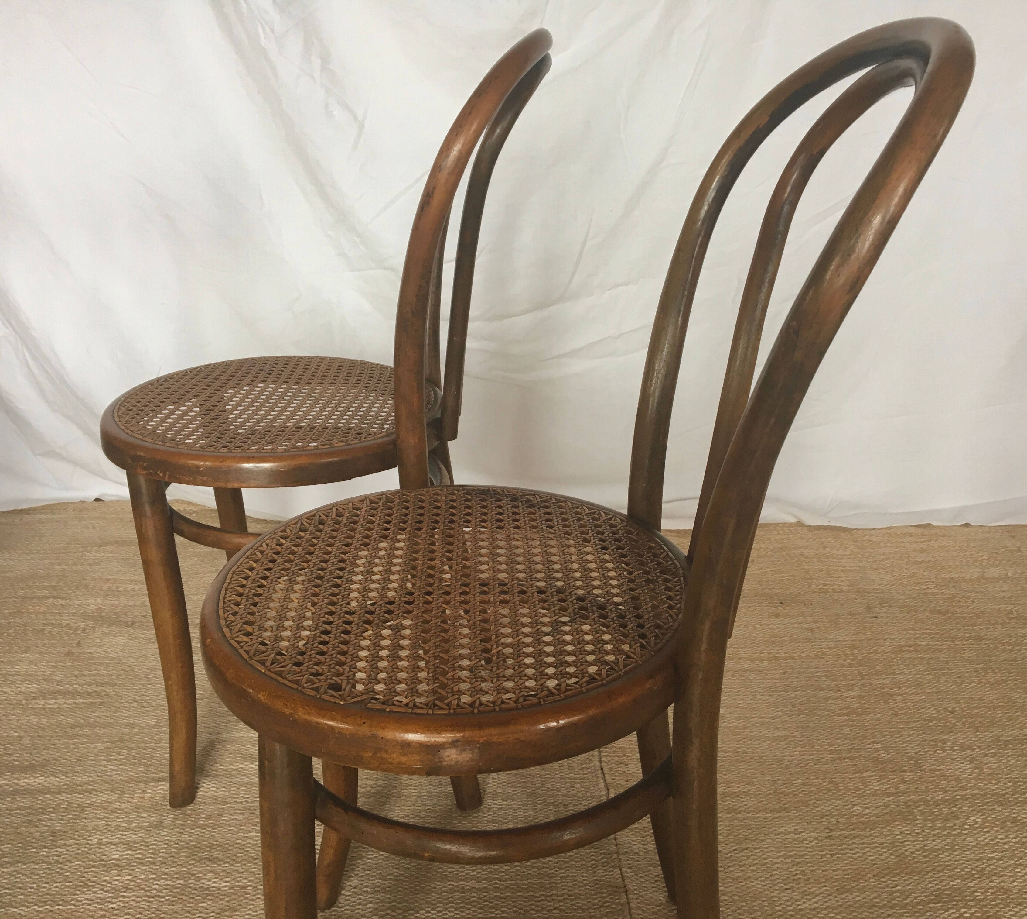 Set of 5 chairs Bistro cannate early twentieth