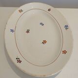 Plat ovale motifs fleurs St Amand Vintage