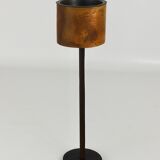 Modern Chandelier by Carl Aubock in Walnut and Leather, Austria, 1950s