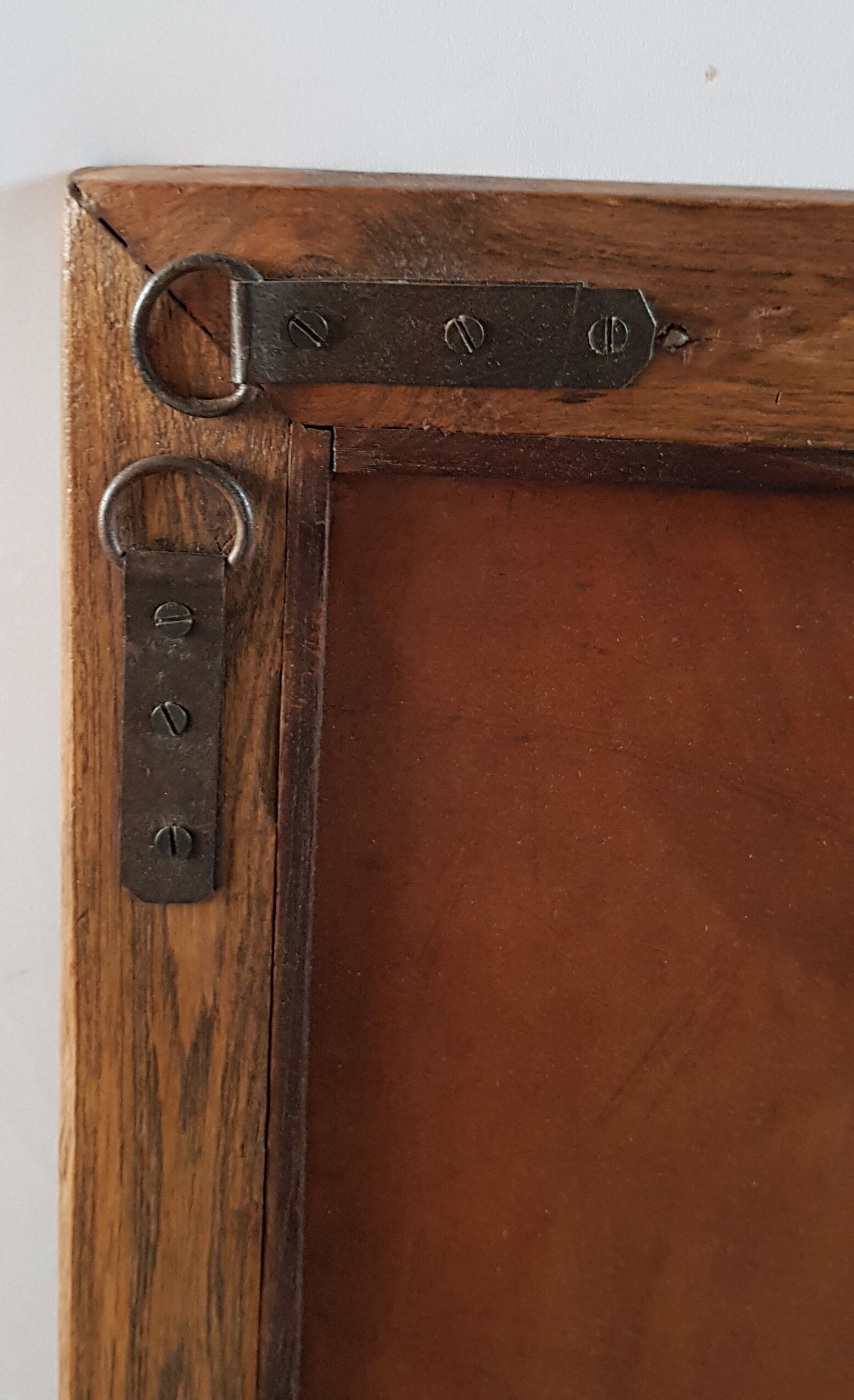 Old large mirror with a teak frame - 130x86cm