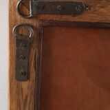 Old large mirror with a teak frame - 130x86cm