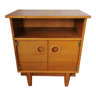 Vintage bedside table 1970 light wood