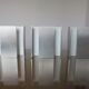 Series of 3 aluminum wall lamps, modernist, minimalist 70s