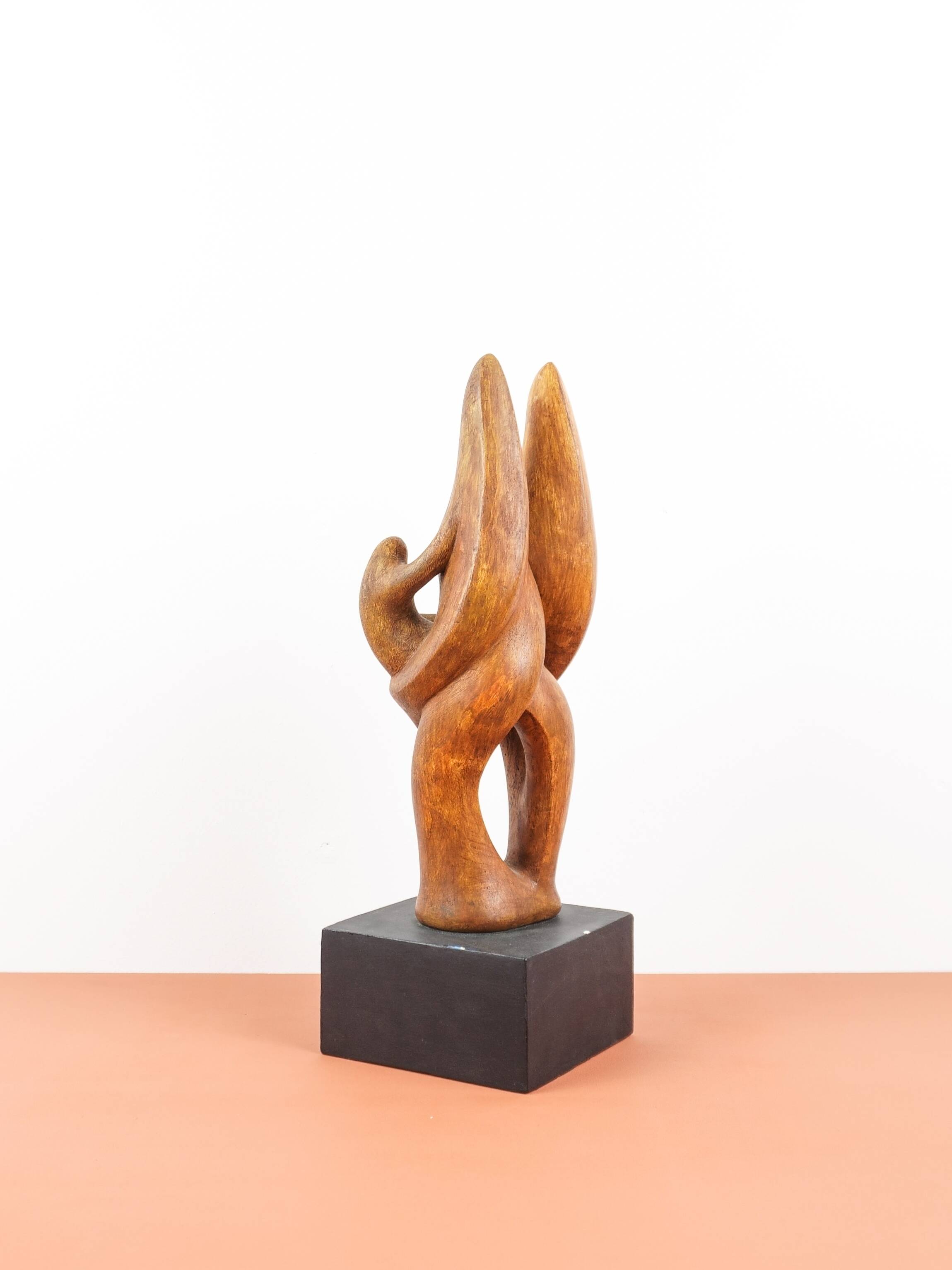 Dragoljub Milosevic - Vintage plaster sculpture "Standing Couple" circa 1970