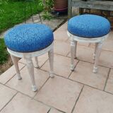Paire de tabourets poufs anciens style louis xvi