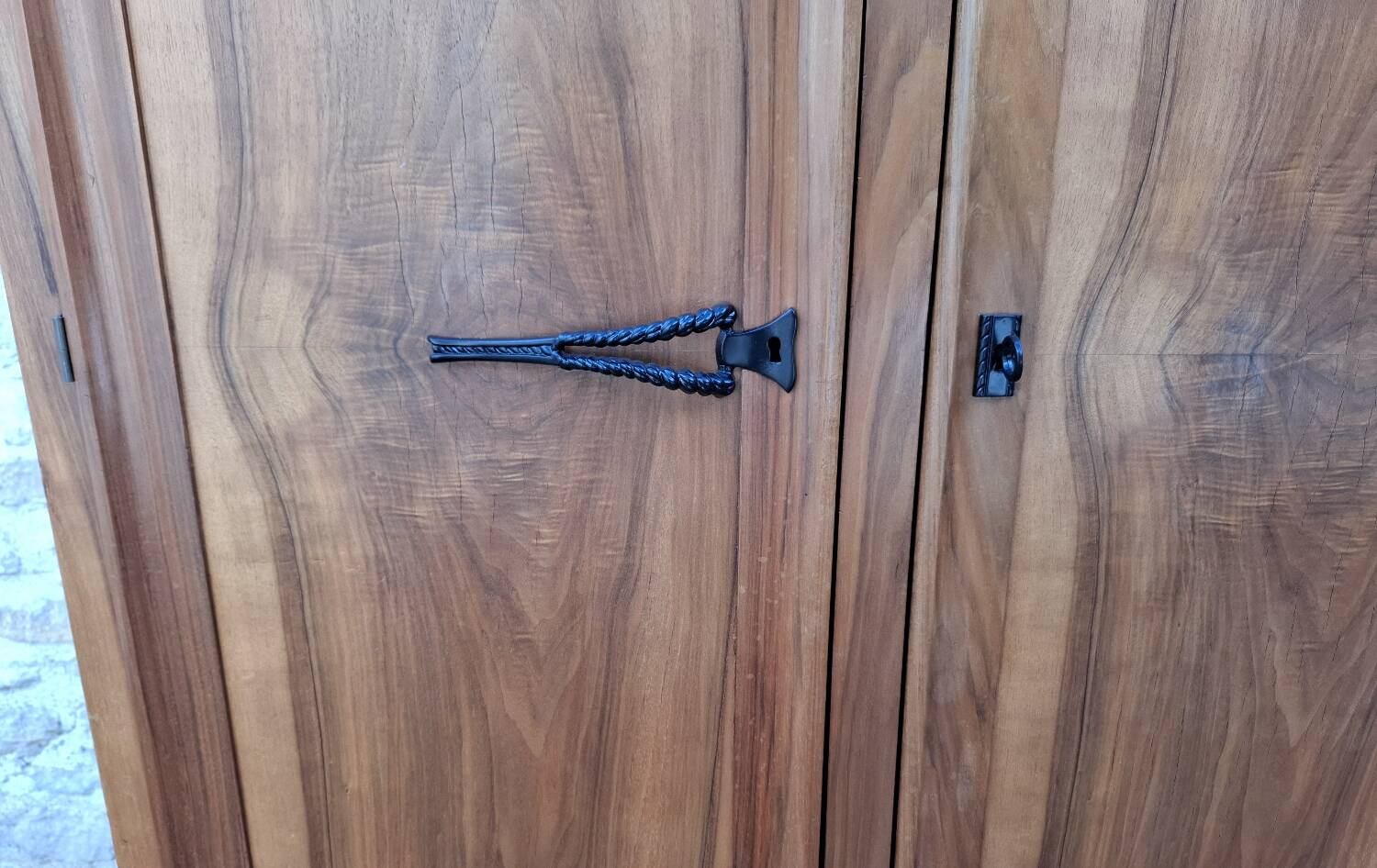 3-door walnut wardrobe