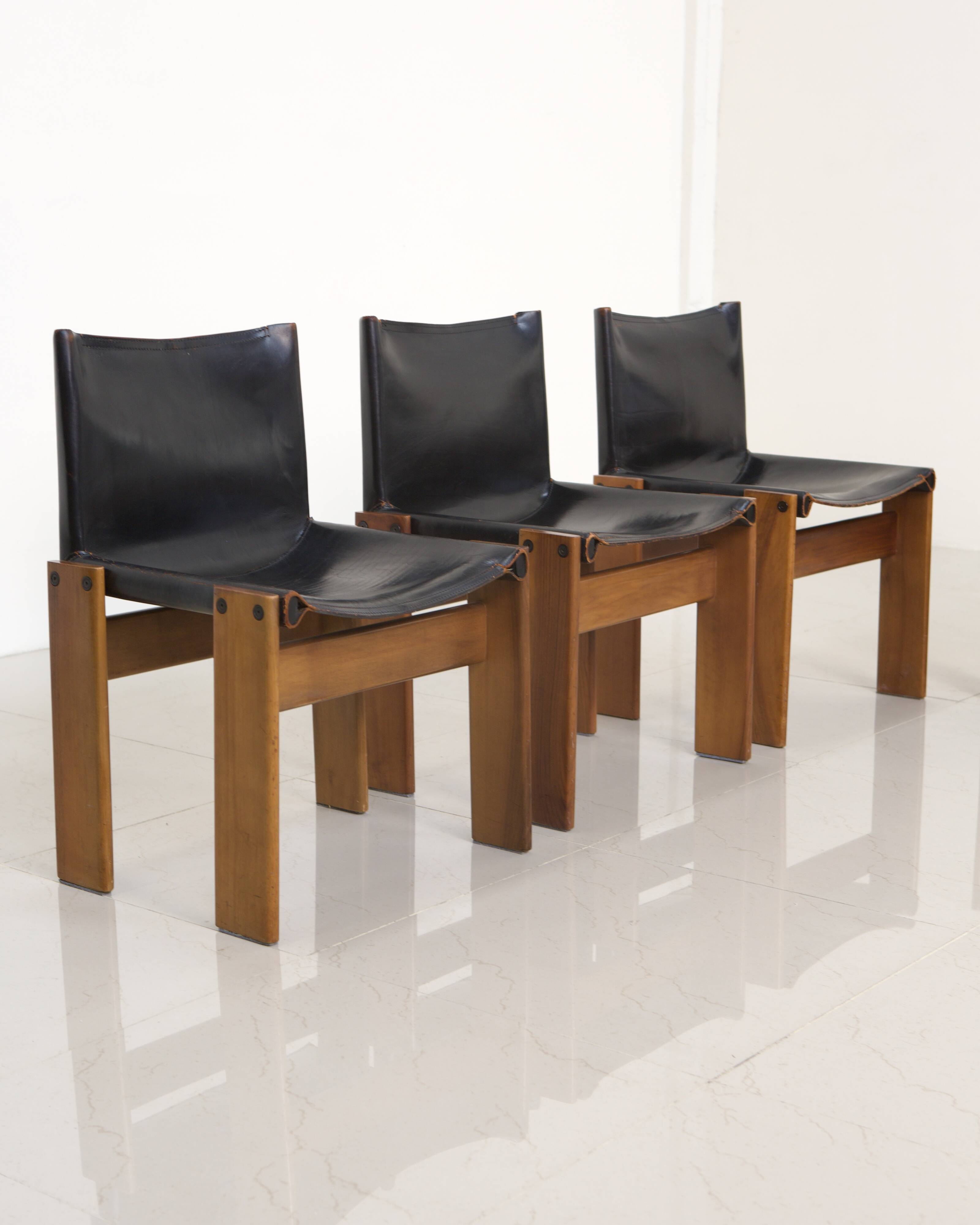 Set of 6 "Monk" Chairs by Afra & Tobia Scarpa for Molteni 70's