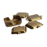 Set of 5 brass ashtrays