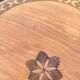 Art Deco Wooden Pedestal Table Carved with Star / Antique Side Table 1930
