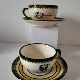 Two Henriot Quimper cups and saucers