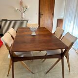 Table and chairs 50s Paolozzi Godfrid Guermonprez