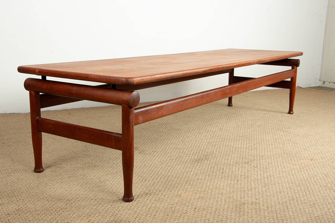 Very Large Danish Teak Coffee Table or Hall Bench by Borge Mogensen.
