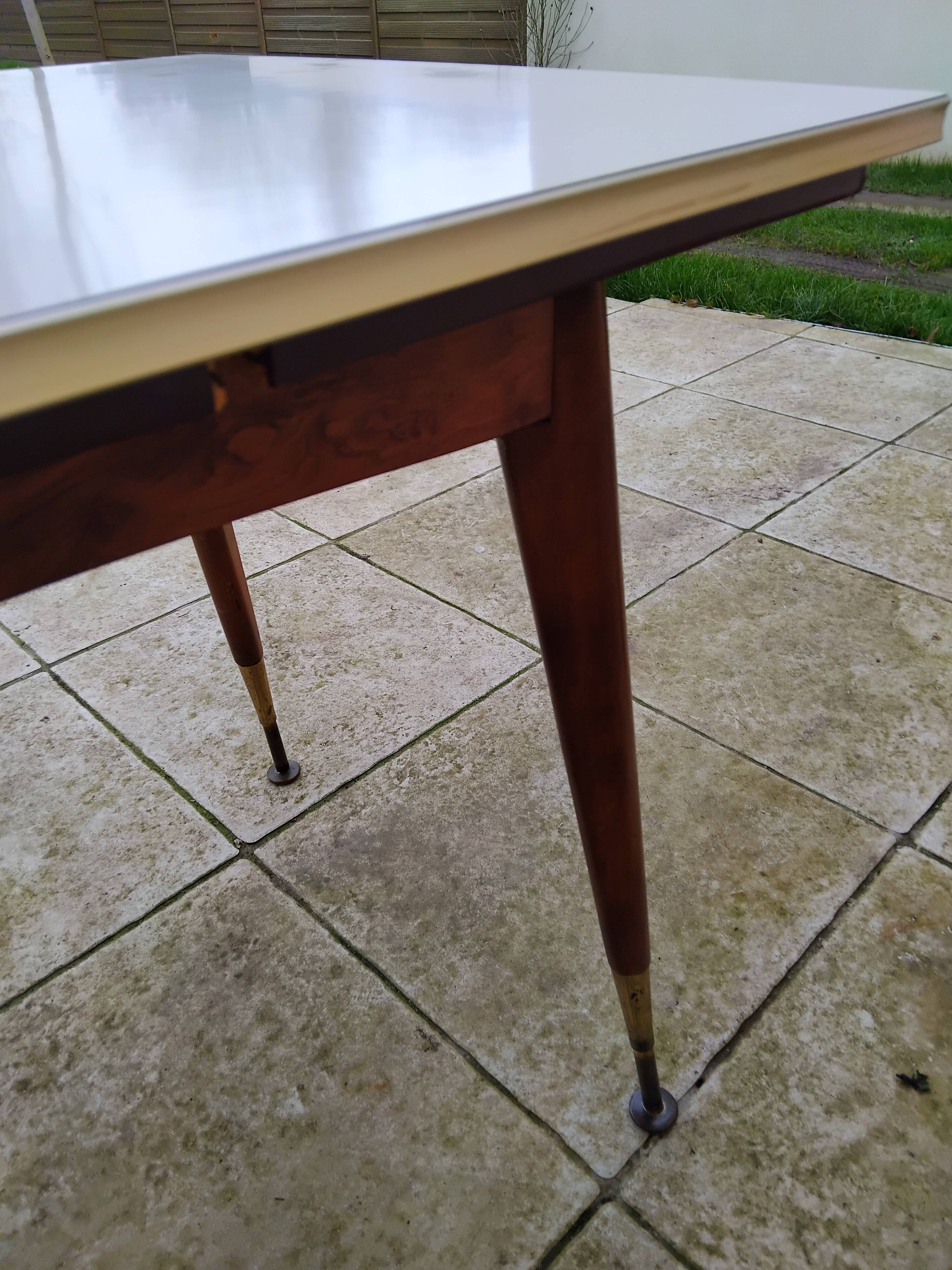 Vintage Formica table, height adjustable and extendable, 1950s