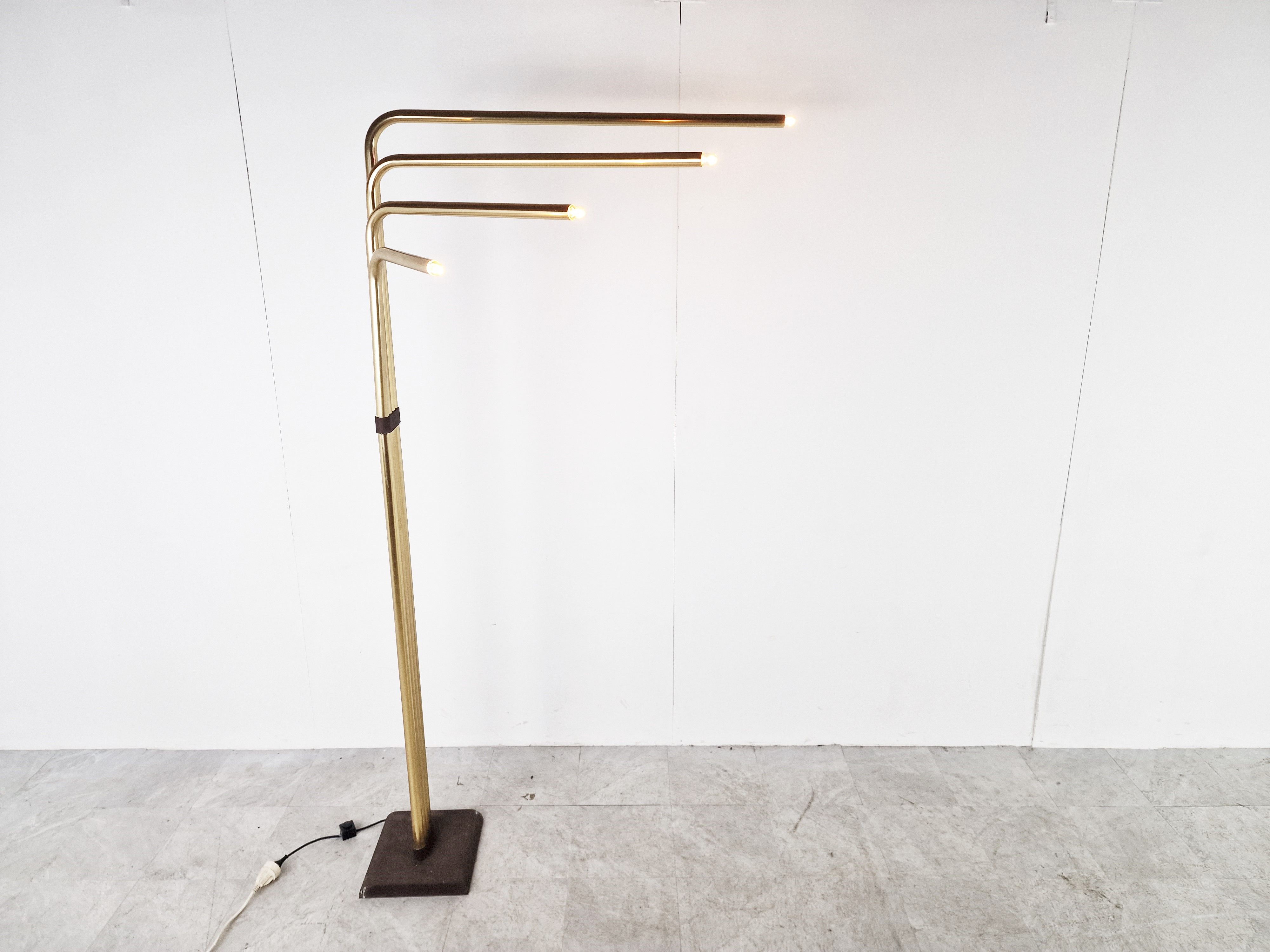 Adjustable floor lamps by Goffredo Reggiani in Brass, Italy, 1970