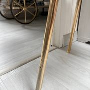Pair of vintage chairs in beige Dralon® and gold metal.