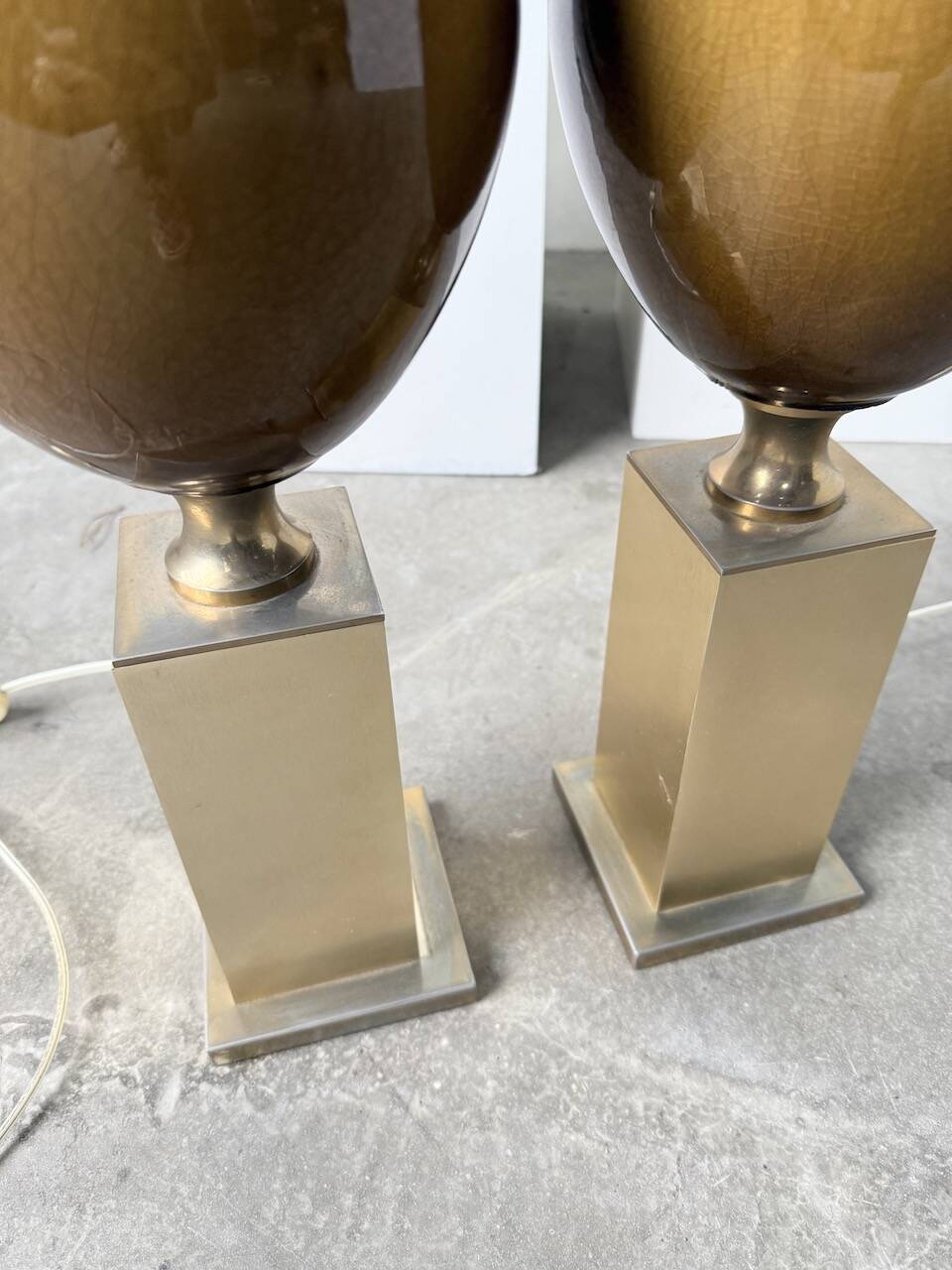 Pair of Philippe Barbier table lamps from the 70s