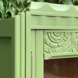 1930s khaki Parisian art deco glass cabinet