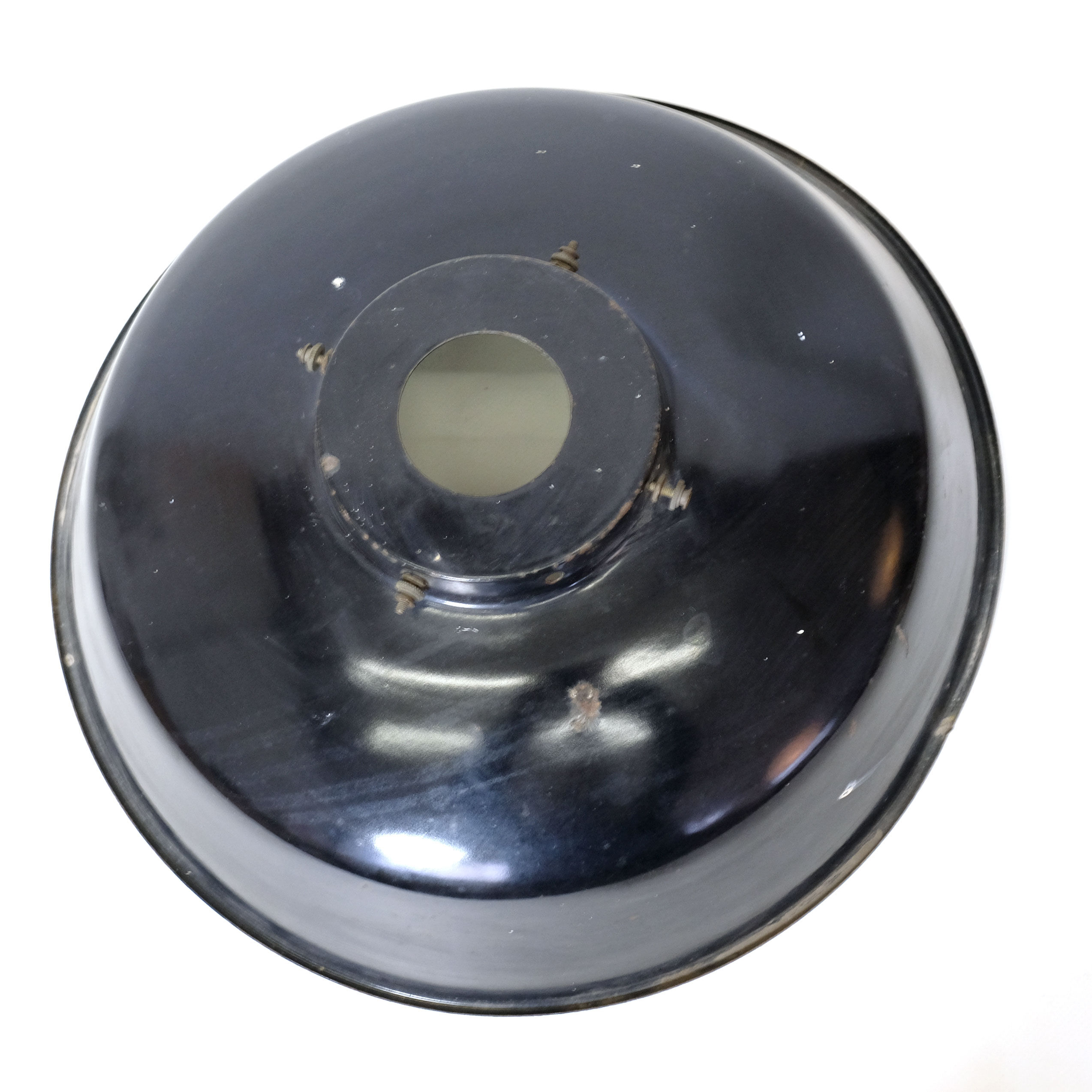 Industrial lampshade enamelled black